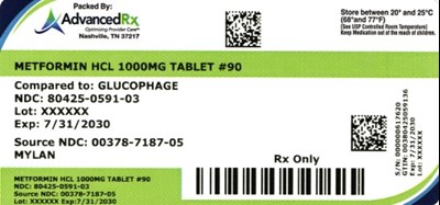Metformin HCl 1000mg #90 (Metformin HCl 1000mg 80425 0591 03)